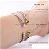 Bangle Bangle Fashion Titanium Steel Armband Kvinnor Twisted Wire Charm smycken Party Ball Gift Accessories Bangle Drop Delivery Brace DHSVM