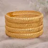 Bracelet 4 pièces/lot Dubai couleur or hommes femmes Bracelet cuivre larges bracelets pour main bijoux éthiopiens/arabes nigérians