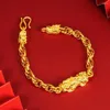 Link armbanden Bracelet Pols Chain Men Sieraden met Pixiu Design Yellow Goud gevulde klassieke mode