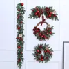 Dekorative Blumen Weihnachten kreative Dekoration Rattan Kreis Kranz Baum Tür Wandbehang Szene Layout Fenster Anhänger Pendel