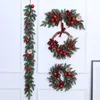 Decorative Flowers Christmas Creative Decoration Rattan Circle Wreath Tree Door Wall Hanging Scene Layout Window Pendant Pendulum