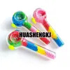 Colorful Sand Stone Pipes Pyrex Thick Glass Portable Design Spoon Filter Dry Herb Tobacco Bong Handpipe Handmade Oil Rigs Smoking Cigarette Holder DHL