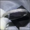 Brand Brand Moda Pavor de Moda 300pcs 5A Cubic Zirconia Baguette Bracelet Big Shinning for Women Wedding AccessariesBangle Dhc6j