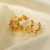 أسود أقراط الأزياء النسائية الرجعية 18K الذهب الفولاذ المقاوم للصدأ مكعب المجوهرات المجوهرات الهندسية شبه منحرف