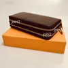 Carteira de zíper duplo feminino moda feminina longa carteira de carteira de carteira de moeda bolsa chave de bolsa marrom à prova d'água com caixa de presente m61723 beleza