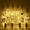 Strängar 2st Cork Wine Bottle Lights 20 LED Battery Operated Fairy String Mini Copper Wire Diy Part Decor Wedding