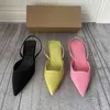 Klänningskor damer Ny vår/sommarblå sandaler Fashion Pointy Heels 4cm L2201104