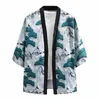 Men's Casual Shirts Fit Shirt Male Summer Floral Print Kimono Half Sleeve Elegant Tops Off Shoulder Cute Athletic Men Whimsical