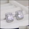 Stud Stud Caoshi Chic Earrings For Women Fashion Trendy Wedding Accessories With Brilliant Crystal Cz Modern Style Jewelry Female Dr Dhu9K