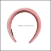 Hoofdband mode gevoerde hoofdbanden voor vrouwen brede bezel haarbanden Dikke Veet Hair Hoop Girls Sponge niet -slip Haarbandaccessoires Drop Dhaac