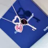 Voex Colliers Pendentif Tendance Bijoux Coeur et Clé Collier de Créateur avec Cristal Autrichien Bijoux de Fête de Mode pour Femmes Bijoux Fille