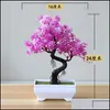 Other Event Party Supplies Party Supplies Simation Plant Artificial Potted Tree Bonsai Decorative Fake Green Plants Ornaments Home Dhe7C