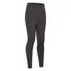 L-144 High Rise Fleece Tight Naked Feeling Yoga-Hose, elastische Leggings mit Taschen, T-Line-Lauf-Jogginghose, einfarbiges Damen-Oberteil