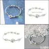 Bangle Bangle David Star Armband Natural Moonstone Hand String Six Pointed Jewelrybangle Drop Delivery Jewely Armband DH2GF