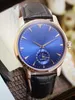 2022 New Aprovals Man Watch Watches Mechanical Watches Autom￡ticos Rel￳gios de Business Men Style Wristwatch Blue Face Leather Strap J05