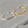 Bracciale rigido unisex semplice a forma di C bracciale con apertura in acciaio inossidabile può essere inciso logo nome lettere gioielli personalizzati braccialetto Dr Dhmgz