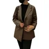 Frauenanzüge Frauen Modes Single Breasted Leder Jacke Langarm Langarm Revers Solid Color Casual Party Club Street Büro Formal Formal