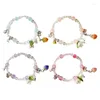 Strand 2022 Coréen Fleurs Tulipe Bracelets Bohème Coloré Cristal Perlé Bracelet À La Main Élastique Corde Femmes Pulseira Bijoux