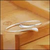 Bangle Bangle Fashion Selling Exquisite Trend Sier Water Drop Armband Double Round For Women Accessories Gift Bangle Delivery Jewelr Dhktq