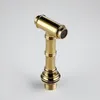 Solid Brass Kitchen Sink Mixer Tap Gold Bridge Kitchen Faucet With Side Spray Sprayer And Metal Lever Handle Sidespray 210724