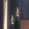Lampade a sospensione Moderna luce minimalista Lampada da camera da letto in cristallo di lusso Personalità creativa Bancone da bar Scala a chiocciola