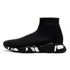 2023 Hızlar 2.0 Ayakkabı Platformu Spor Sneaker Erkek Kadın Tasarımcı Tripler Paris Socks Botlar Siyah Beyaz Mavi Işık Şerit Kahverengi Ruby Grafiti Vintage Bej Pembe Eğitmenler S05