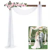 Curtain White Wedding Arch Drapes Fabric 6 Yards Chiffon Drapery Arbor Decoration Ceremony Ceiling Backdrop