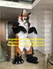 Brown Long Fur Husky Dog Mascot Costume Wolf Fursuit Furry Adult Cartoon Character Outfit Sports Party Recreation Ground zz9540