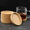 Maty stołowe drewniane podstawki korkowe podkładki okrągłe odporne na herbatę herbatę kubek mata podkładka bez poślizgu wystrój izolacji