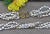 Подвесные ожерелья Z11553 6Row 17 "11 -мм белый барокко пресноводные жемчужные гематитовые колье из бусинки