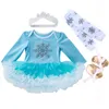 Rompers Long Sleeve Baby Girl Born Lace Suit Christmas Costumes for Babies and Toddlers 4PCS3PCS2PCSSET 221104