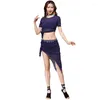 Stage Wear Belly Dance Spring Summer Practice Clothes Silver Screen Gauze Bevel Skirt Performance Suit Adult Female