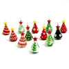 Estatuetas decorativas penduradas mini vidro de natal sinos pequenos ornamentos de artes