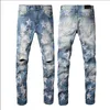 23SS Designer Jeans Mens Denim Bordado Pantalones Moda Agujeros Pantalón EE. UU. Tamaño 28-40 Hip Hop Pantalones con cremallera desgastados para hombre 20343f