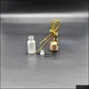 Verpackungsflaschen 5 ml mattierte runde Röhre Ding-Flasche Auto hängen pro goldene Schnur Farbe Lanyard Glas Anhänger Drop Lieferung Büro Sc Dhyig