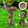 Nyhetsspel Fountain Stand Cute Raccoon Shape Birdbath Sculpture Garden Decoration Outdoor Statue Mini Pond for Bird Piscina 221105