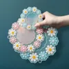 Tappetini per sottobicchieri con fiori a margherita Sottobicchieri in silicone PVC antiscivolo blu rosa per la protezione del tavolo Decorazione di nozze