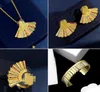 Fashion Basilisk Medusa card women Necklace Stud Earring sets Brass 18K gold plated ladies fan skirt diamonds Designer Designer Jewelry CYMS 53