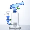 Wholesale 3 Colors Hookahs Sidecar Neck Water Glass Bong Mini Small Oil Dab Rigs 14mm Joint Smoking Accessories With Bowl 4mm Thick WP2288