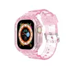 Transparent rem med fodral f￶r Apple Watch Band Ultra 49mm Fashion Watchband Armband Correa 2 i 1 robusta fall Iwatch Ultra 49 armband