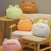 Plush Pillows Cushions 35cm kawaii Animal Bear Rabbit Frog Tiger Pig Toys Cartoon Stuffed Soft Pillow Back Sofa Cushion for Girls kids 221104