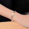 Armbanden ketting ketting hoge kwaliteit rozen link goud opalen bladvorm glanzende zirkoon bedel armband handtarium voor vrouwenliefhebbers sieraden cadeau