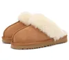 Pelz-Damen-Slides, Hausschuhe, klassischer Ultra-Mini-Plateaustiefel, Tasman-Slipper, Les Petites, Wildleder-Wollmischung, Komfort, Winter-Designer-Booties