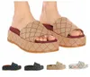 mode plate-forme pantoufles femmes sangle croisée en caoutchouc glisser sandale luxe italien 55mm chaussures pour femmes