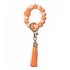 Porte-clés Bracelet en perles de Silicone, pompon lumineux, décoration de Bar de fête, accessoires de mode