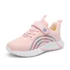 Chaussures d'athlétisme filles mignonnes décontracté blanc maille baskets étudiant enfants été chaussette chaussures mode enfants Sport Tenis course automne