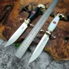 RUSSIA HOKC Noks Finka Patriot Fixed Blade Knife Single Edge D2 Stainless Steel Acrylic Handle Outdoor Pocket Camping hunting Knives self-defense tools