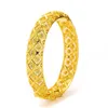 Bangle Bangle Fashion Dubai Bracelets Jewelry Gold Color Ethiopian Bangles For Women Africa Arab Items Wholesale Wedding Gift Drop De Dhfl0