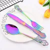 Conjuntos de utensílios de jantar 6/24pcs Conjunto de prata Faca Fruta Spoon Fla talheres de gelo de aço inoxidável Cozinha de cozinha Tableware Tableware