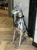 Módulos de automação inteligentes Decoração de casa escultura de doberman cão de tamanho grande de arte estátuas de animais de artes de decoração de sala de resina de decoração de resina ornamentgift